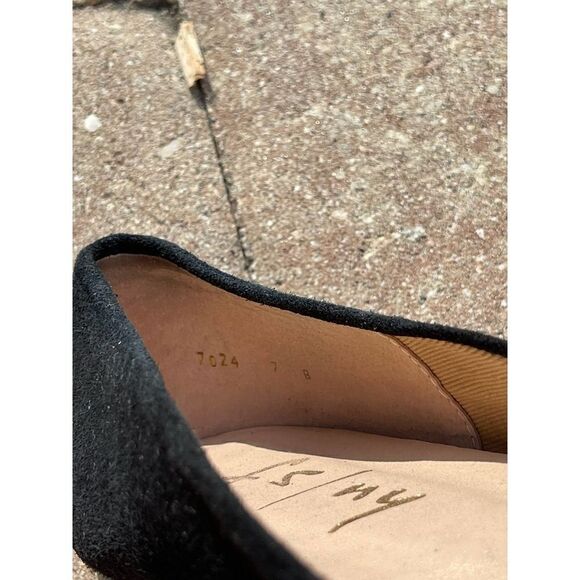 FS/NY French Sole Black Open Toe Flats Slides Slip on Size 7B - Picture 5 of 8